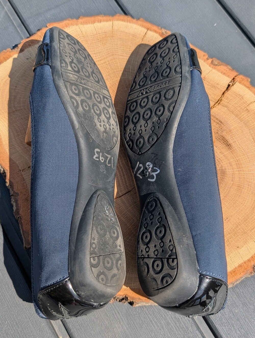 Anne Klein Sport AK Sport Navy with Black Buckle Flats Womens 9.5 - Picture 9 of 12